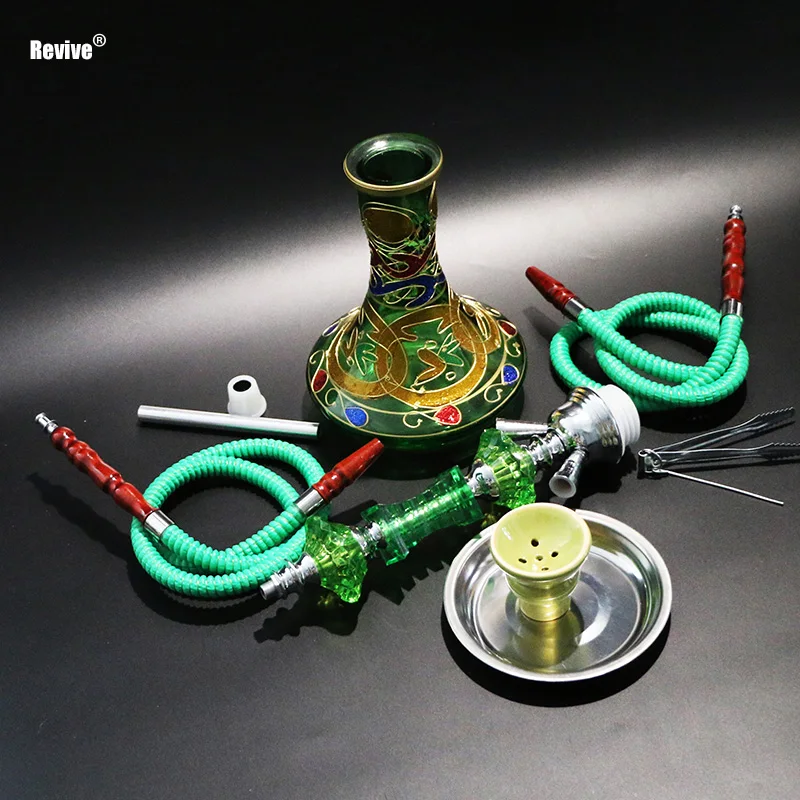 Revive наргиле кальян набор 2 шланги для кальяна полный chicha 50 см для курения наргиле водопровод керамическая головка чаша держатель для угля
