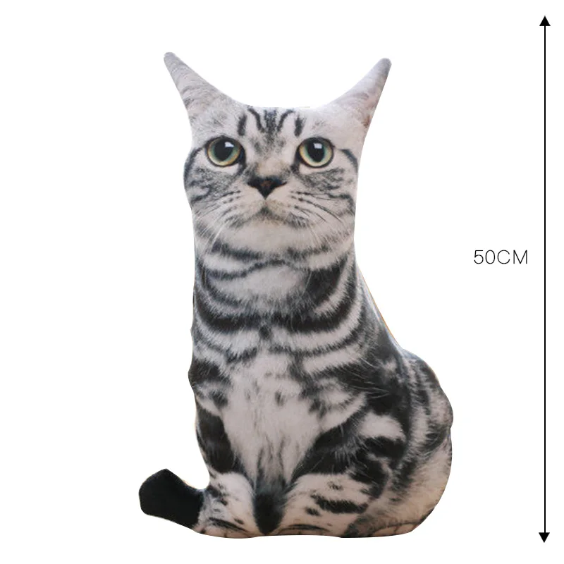 US Short Cat 50cm Мягкая подушка для животных, забавные подушки-коты, рождественские креативные подушки для кошек, игрушки для кошек, собак, забавный подарок на день рождения, плюшевая подушка - Цвет: US Short Cat 50cm