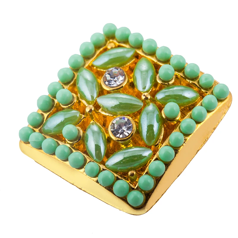 Модные красивые Золотые Квадратные бусины стильные 20 мм кнопки подходят для