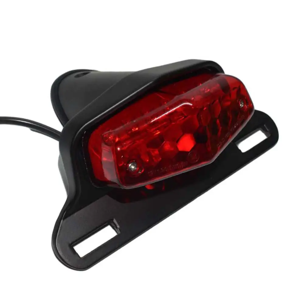 Black Red Lens Светодиодный фонарь для мотоцикла для Honda Triumph Bonneville BSA Norton Scrambler Lucas задний фонарь с подсветкой номерного знака - Цвет: Black Red Lens