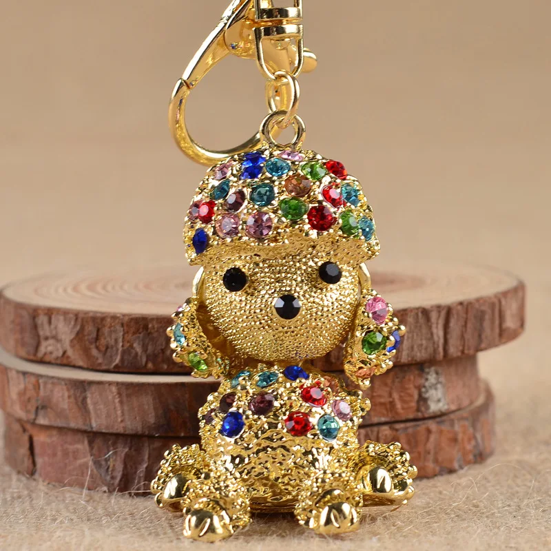 Горный хрусталь алмаз прекрасный собака брелок для Автомобильный авто ключ