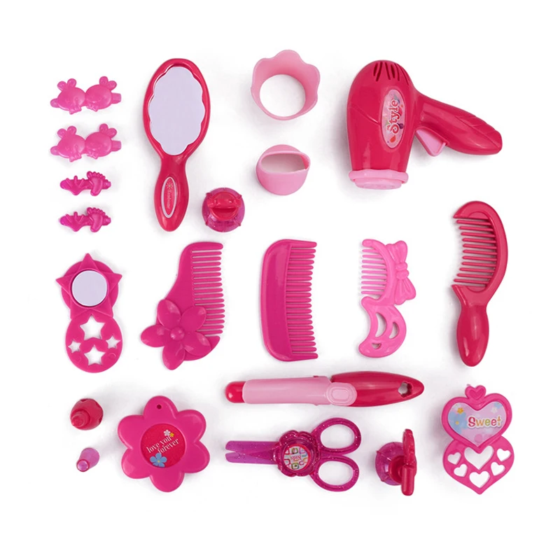 Simulated Cosmetic Tools Girl Play House Toys Hairdressing Tool Children Accessories Makeup Toys Dressing and Cosmetic Items