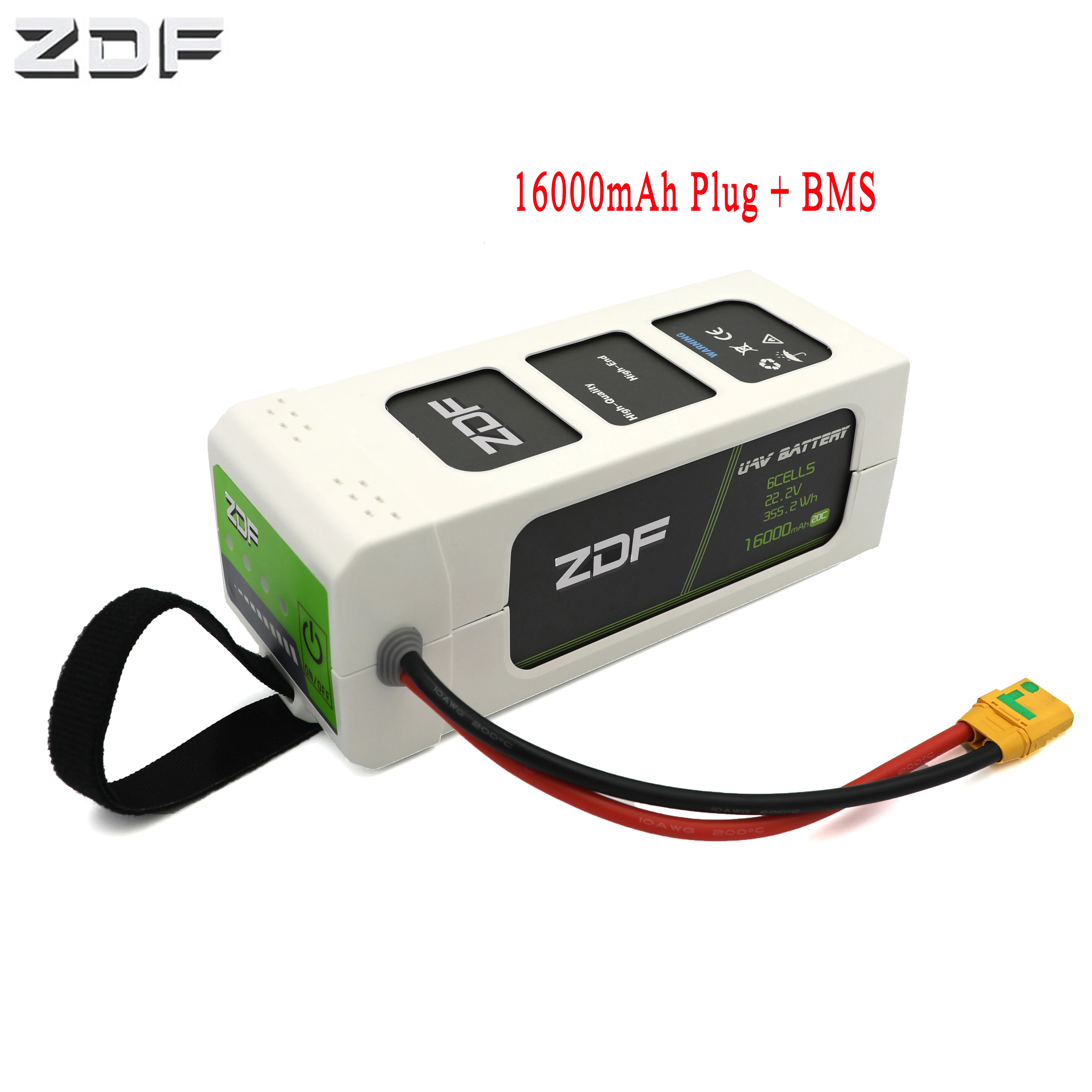ZDF PLUS 16000mAh 25C 22 2 V 6S1P 6S FPV Smart Lipo батарея с BMS для радиоуправляемого дрона|Детали и