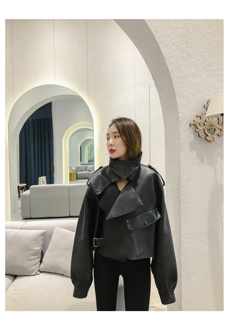 Женские Coat2019Autumn зимние; из овечьей кожи; женские Куртки из натуральной кожи из натуральной овечьей кожи короткие женские туфли больших размеров