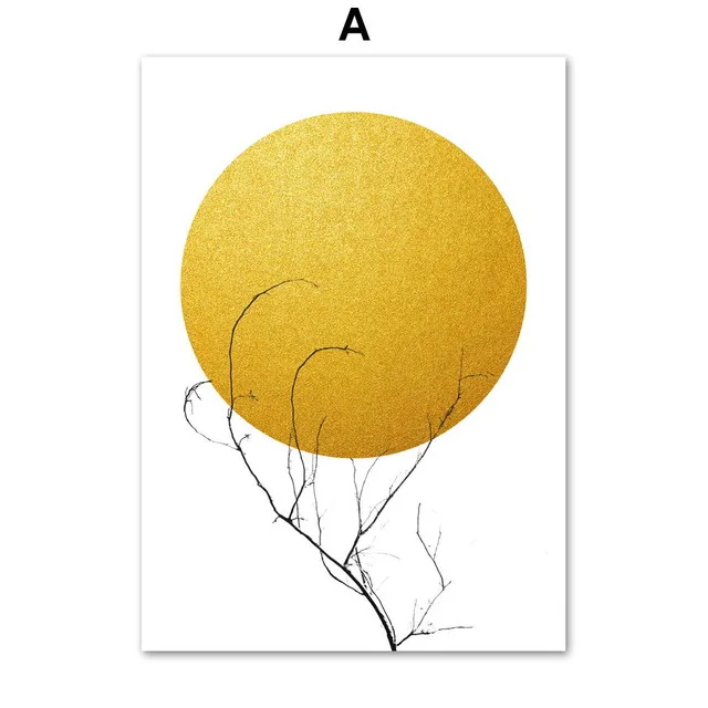 Абстрактный эвкалипт листья солнце скандинавские плакаты и принты стены