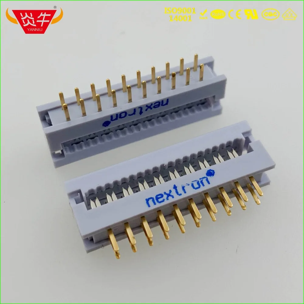 

FD-20P 2.54mm PITCH 2*10P 20PIN PLUG IDC SOCKET CONNECTORS ISP JTAG HEADER FOR FLAT RIBBON CABLE SAMPLE NEXTRON YANNIU