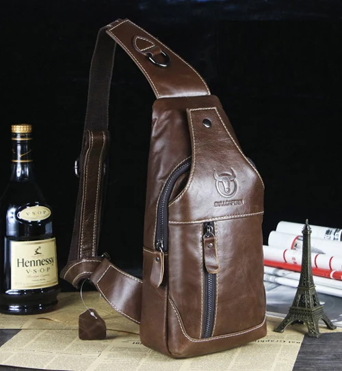 Новинка 2016 нагрудные сумки из натуральной кожи для мужчин с рисунком коровы