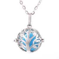 life tree aromatherapy cage diffuser necklace lockets pendant perfume essential oil aromatherapy locket necklace pearl cage