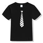 Детская футболка с галстуком-бабочкой, для мальчиков и девочек, в стиле хип-хоп, классная Стильная летняя, От 3 до 10 лет