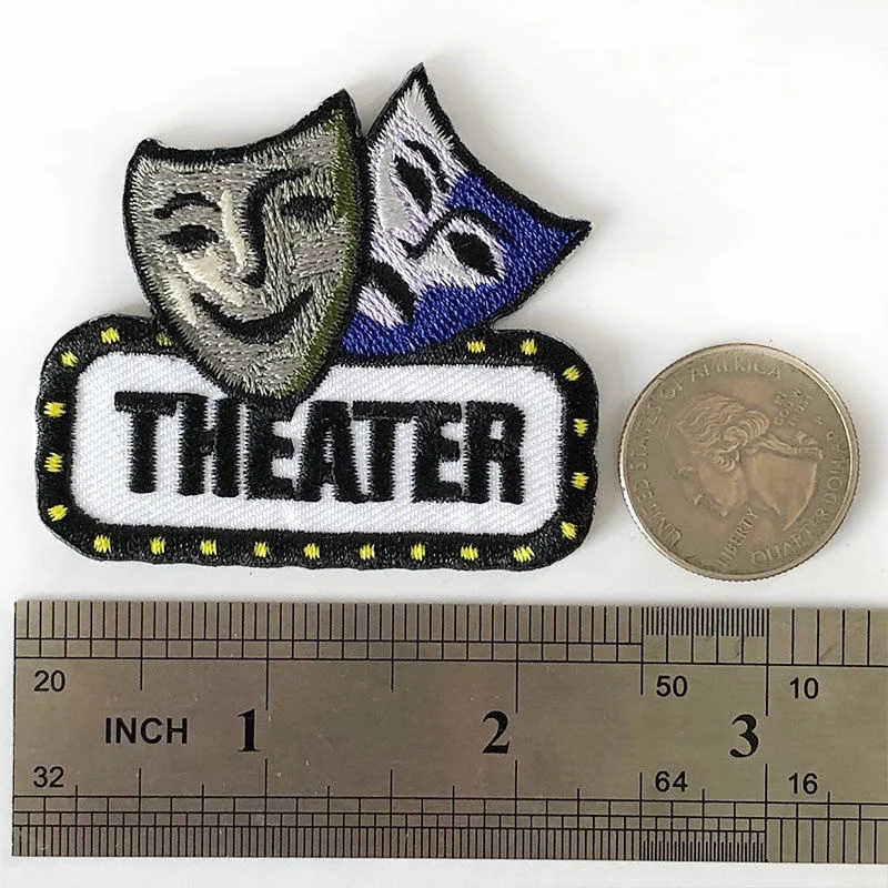 2 шт. патчи с вышивкой Комедия и трагедия | Дом сад