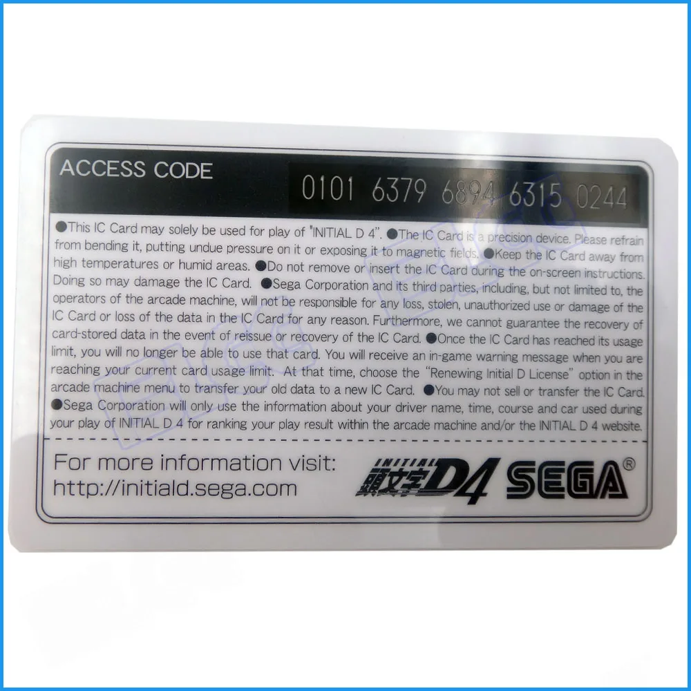 Оригинальная Начальная карта памяти D4 для Initiald D Car Racing Game аксессуары аркадных