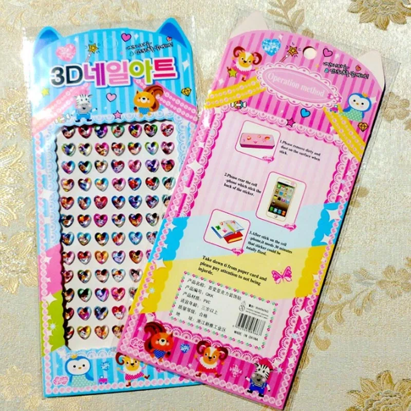 84 шт/лист милые Мультяшные акриловые бриллиантовые наклейки детские со стразами