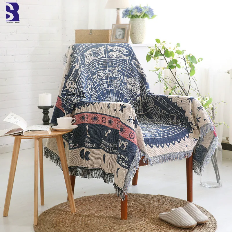 SunnyRain 1 piece Bohemia Tassel пледы одеяло Созвездие нить s для дивана кресло покрывало