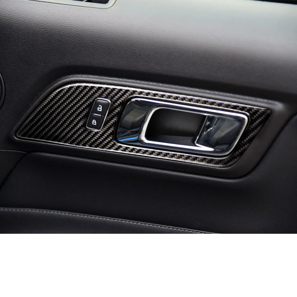 Дверные ручки из углеродного волокна для Ford Mustang 14-17 декоративная накладка на