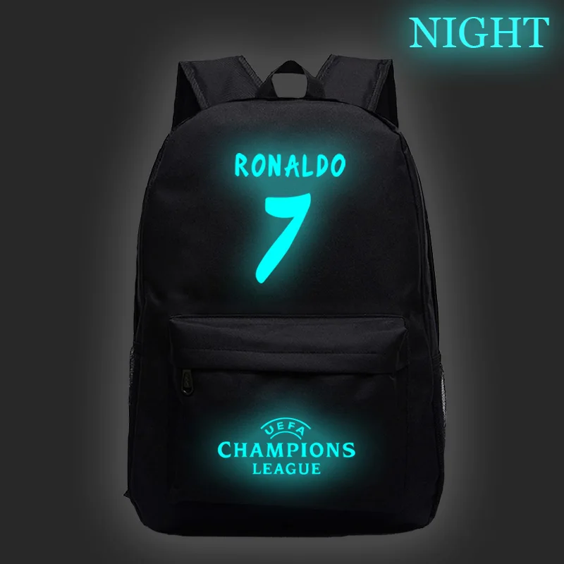 CP7 Ronaldo классный Ночной светильник, рюкзак, школьные ранцы для мальчиков и девочек, школьные сумки для подростков, школьная сумка - Цвет: 07