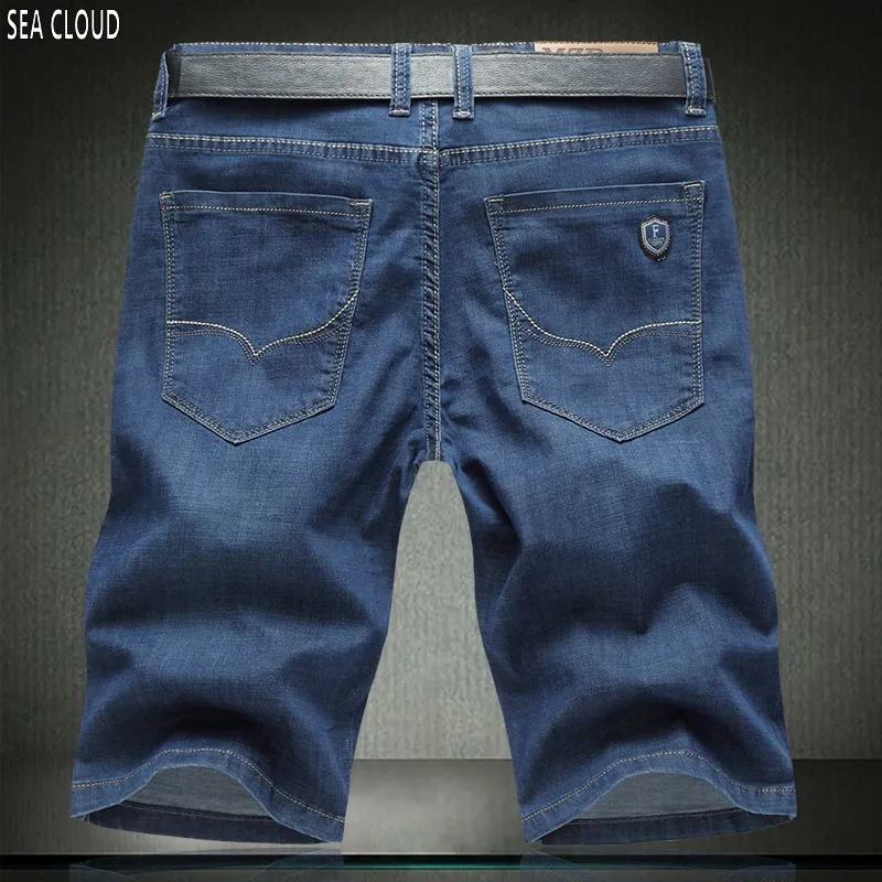

82 Free shipping Elastic denim shorts male summer thin knee-length jeans casual plus size capris loose short trousers