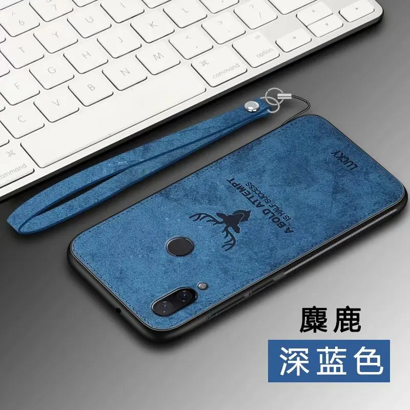 Чехол для Xiaomi Redmi Note 7 роскошный мягкий силиконовый + жесткий тканевый защитный
