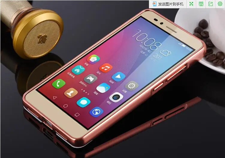 Чехол для Huawei Honor 5X Роскошные золотое покрытие Панцири Алюминий Рамки + зеркало