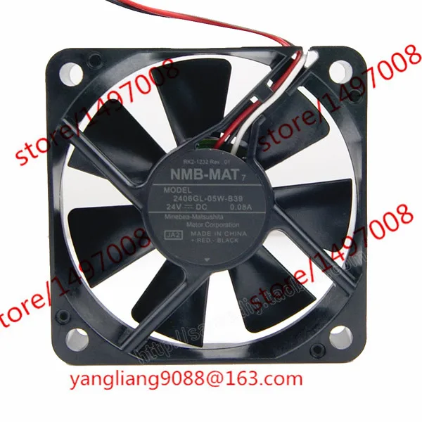 NMB-MAT 2406GL-05W-B39 JA2 DC 24V 0.08A 60x60x15 мм вентилятор охлаждения сервера