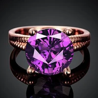 garilina trinket purple austrian crystal silver color jewelry party gift wedding womens ring ar2215