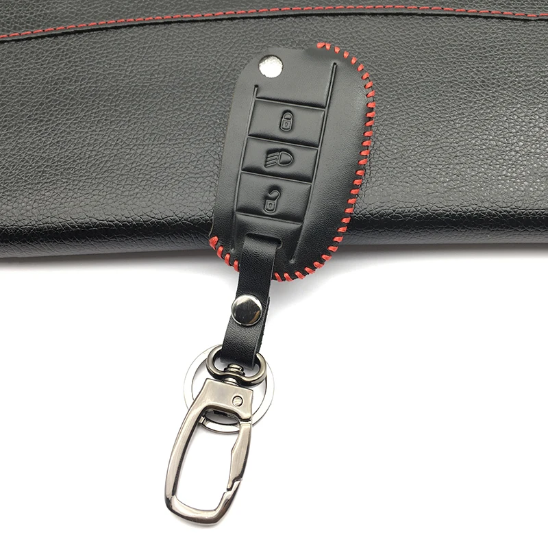 Кожаный чехол для автомобильного ключа Citroen C4L C5 C3 CACTUS C6 C8 Xsara Picasso Peugeot 3008 308 508 408 2008