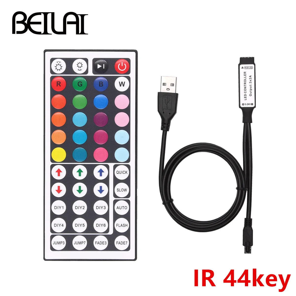 DC 5 V USB светодиодный rgb-контроллер мини 3 ключ-переключатель/24Key инфракрасный