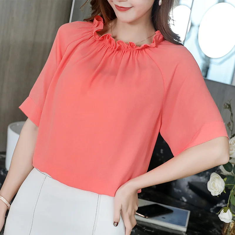 

Женская Повседневная белая рубашка, летняя Корейская Свободная рубашка с рукавом до локтя, женская элегантная офисная блузка, модная уличн...