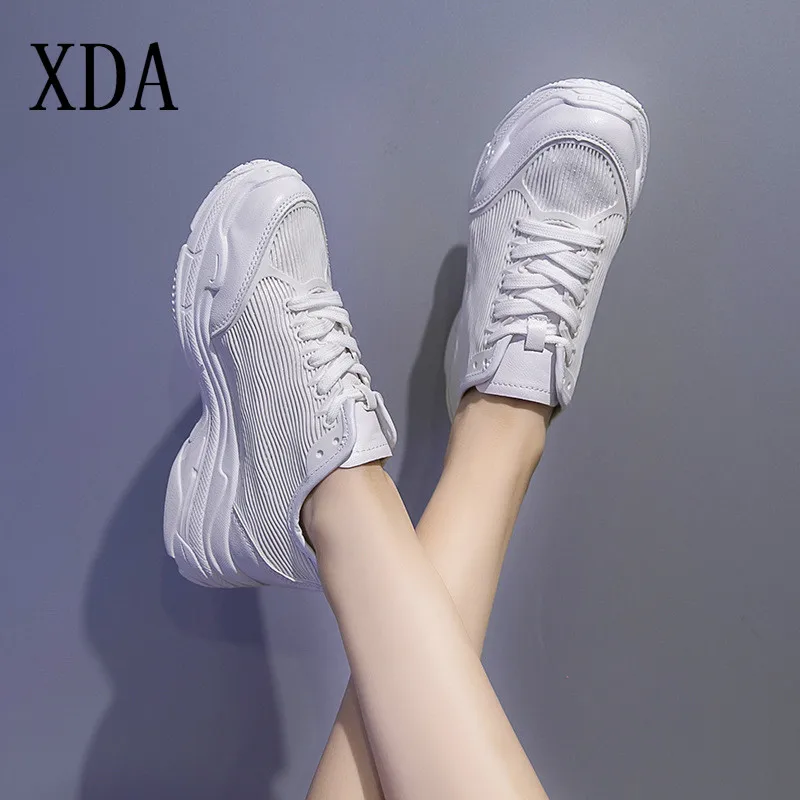 Кроссовки XDA женские на шнуровке Повседневные Дышащие с резиновым ремешком
