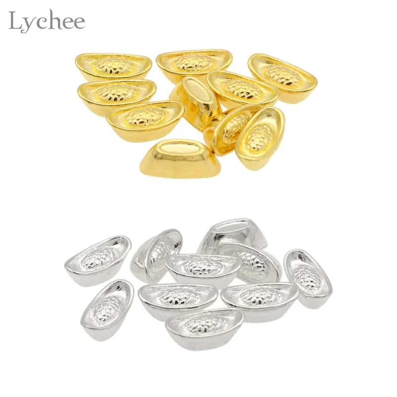 Личи 10 шт. китайский стиль мини слиток талисман металл ремесло фэн шуй