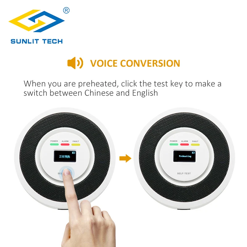 Пожарная сигнализация 85 дБ чувствительный датчик утечки природного газа