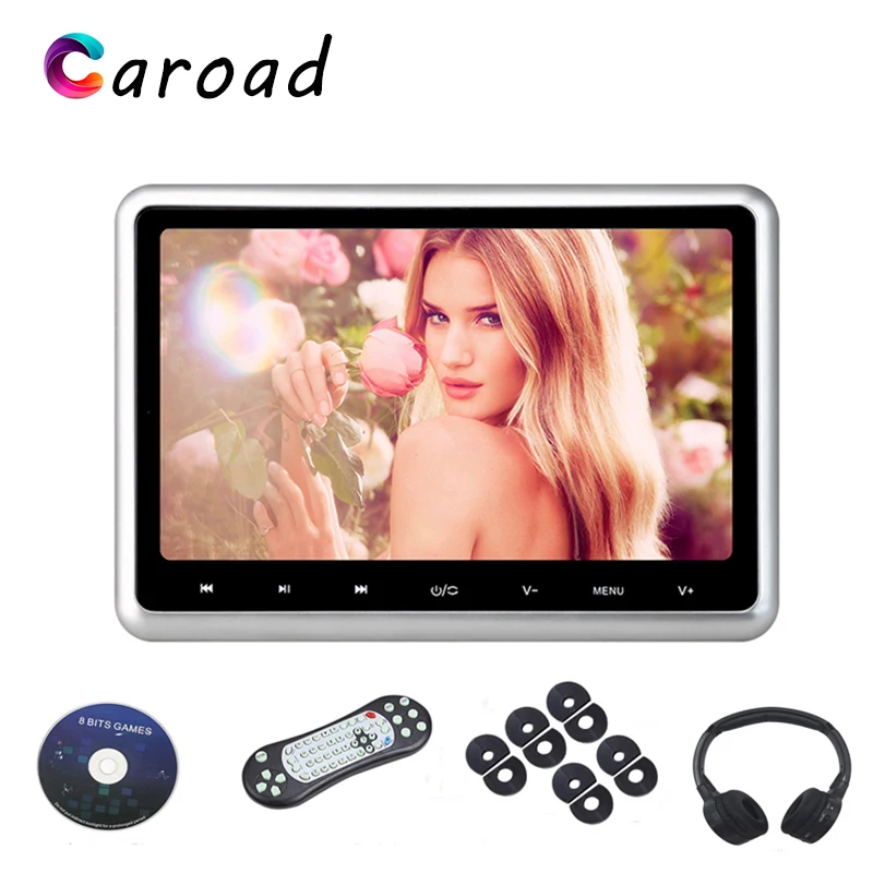 Caroad 9-дюймовый автомобильный монитор на подголовник HD 1080P видео DVD-плеер с