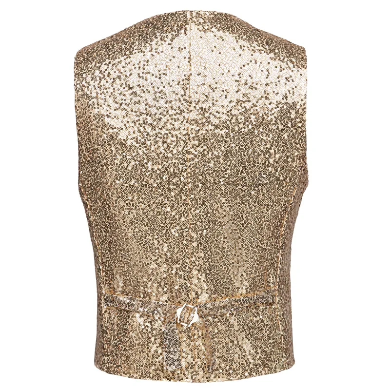 Men Paillette Waistcoat Luxurious Gold Silver Red Blue Full Sequins Wedding Groom Vest Gilet Homme DJ Bar Singers Costume |
