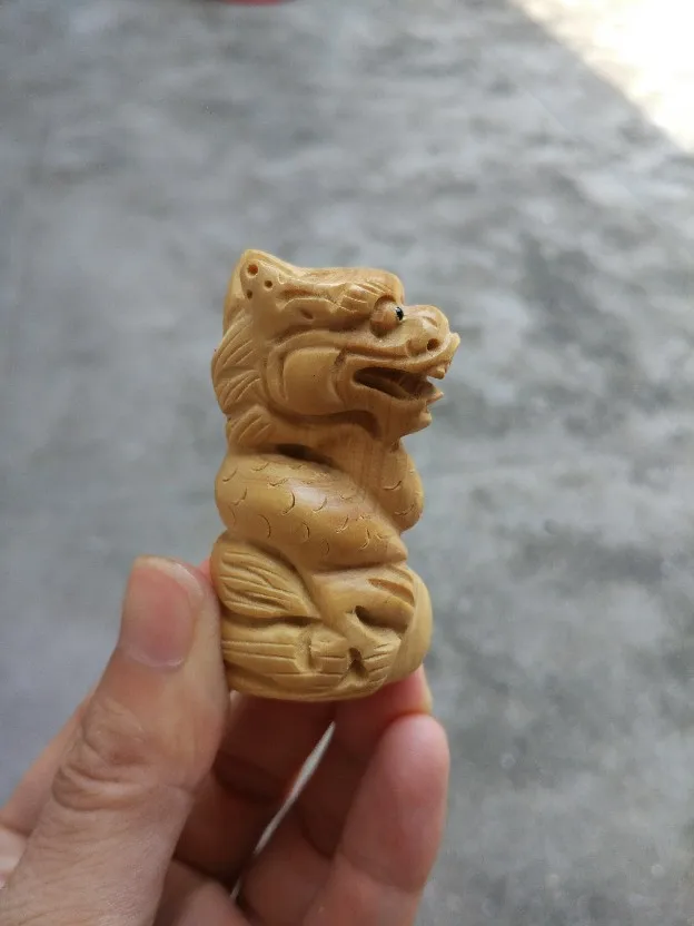 Fengshui Китайский Зодиак деревянная фигурка животного мышь дракон змея лошадь овца Обезьяна Собака свинья домашний декор украшения Аксессуары - Цвет: Dragon