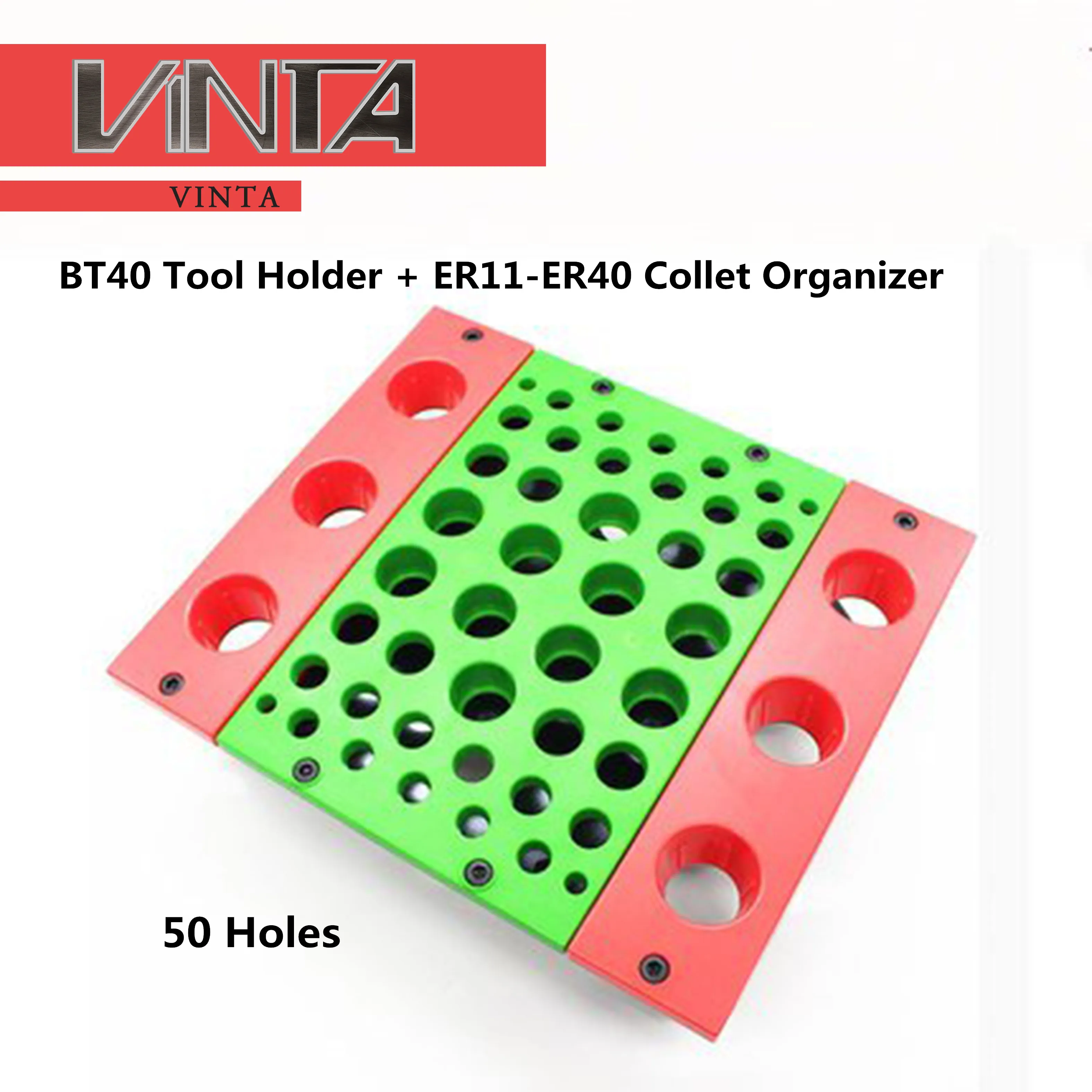 CNC End Mills Storage Case Stand  BT30 BT40 Tapping Tool Holder Organizer Wrench Collet Collecting Box 38 / 50 Holes
