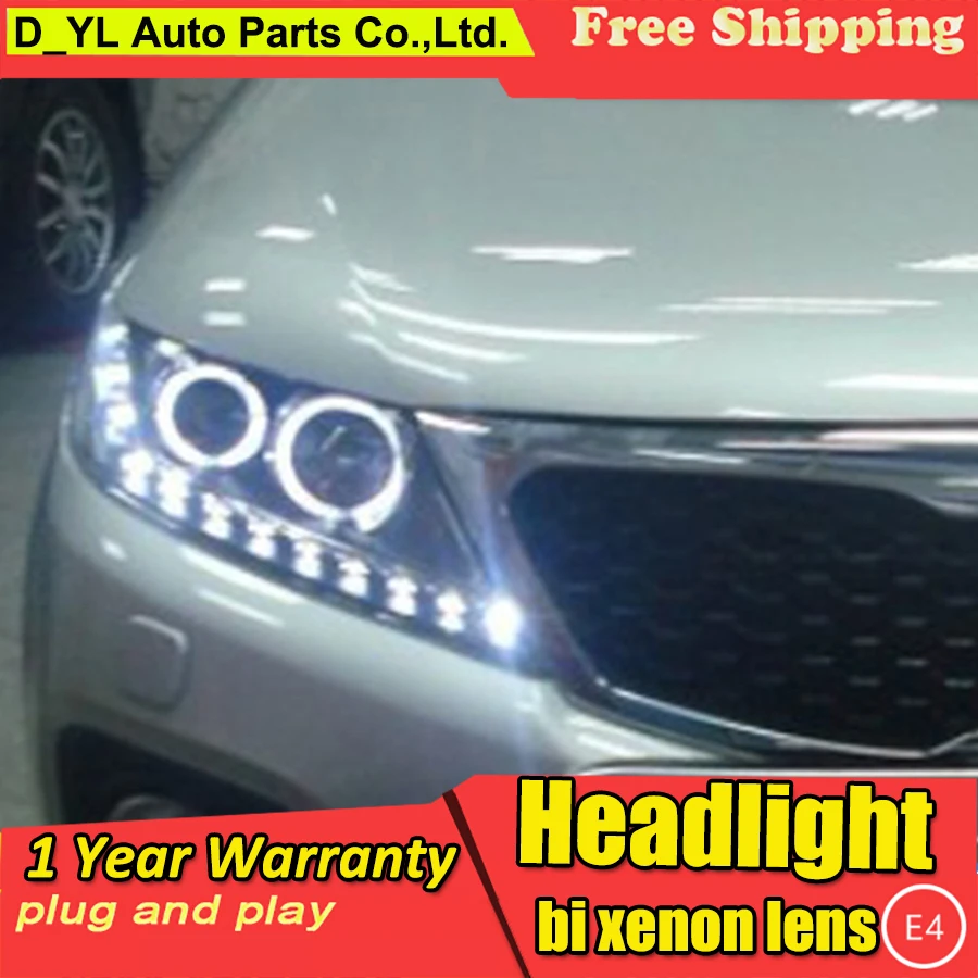 

DY_L Car Styling for Sorento Headlights 2011 2012 2013 Sorento LED Headlight LED DRL Bi Xenon Lens High Low Beam Parking