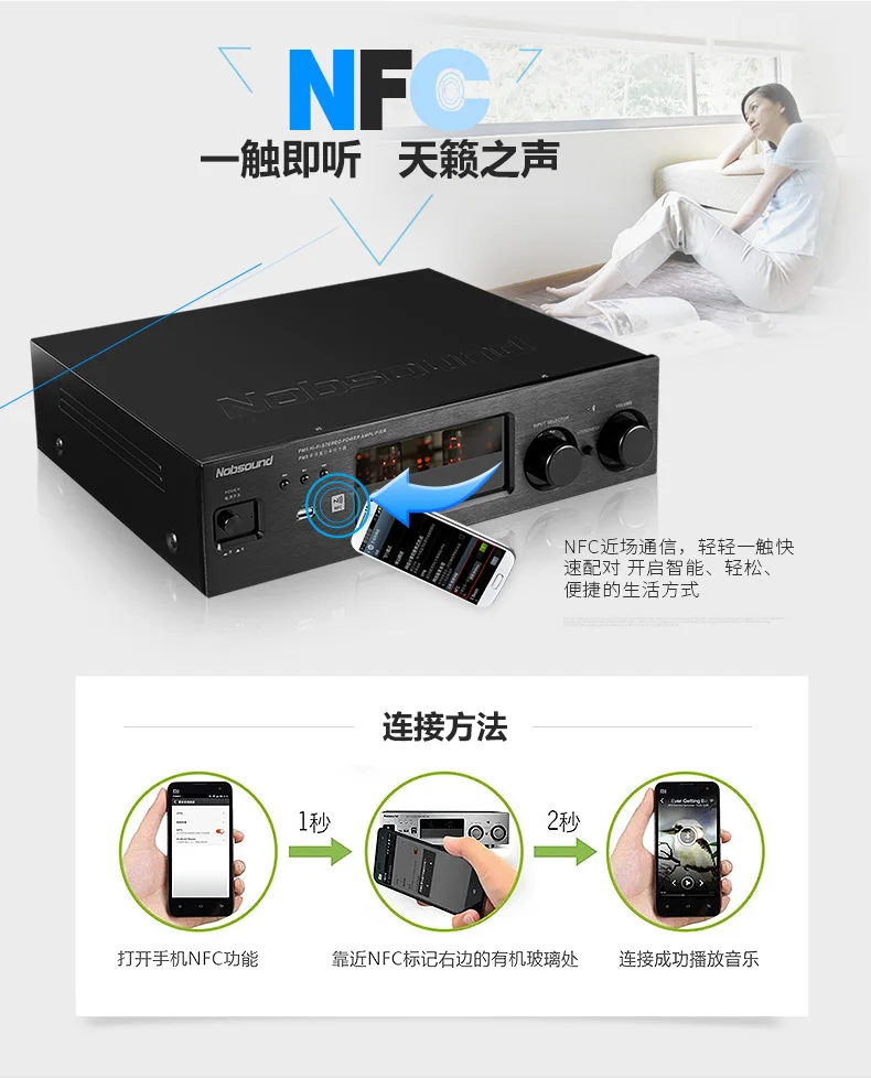 Nobsound PM2011 обновленная версия PM5 Bluetooth HiFi ламповый усилитель мощности Усилитель fever Lossless музыкальный плеер