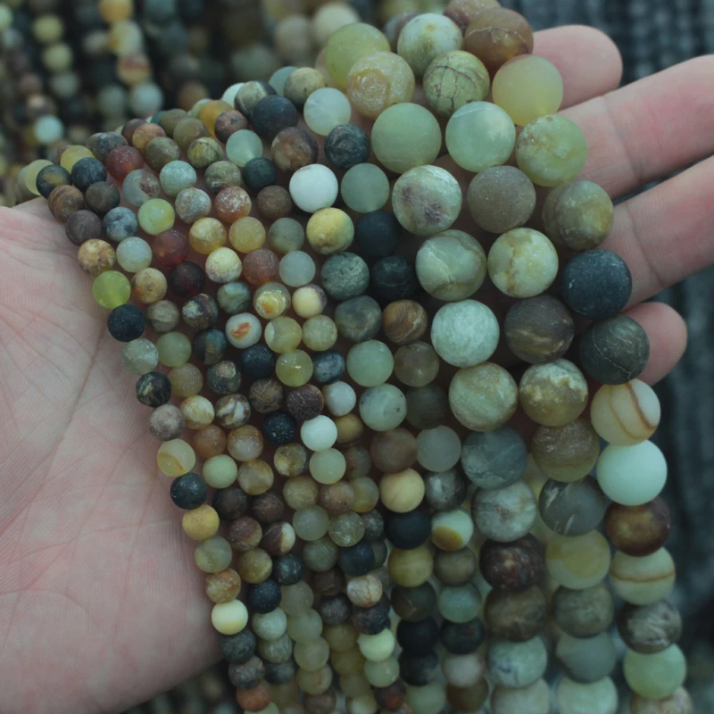 Круглые бусины из нефрита с цветком мороза натурального камня для