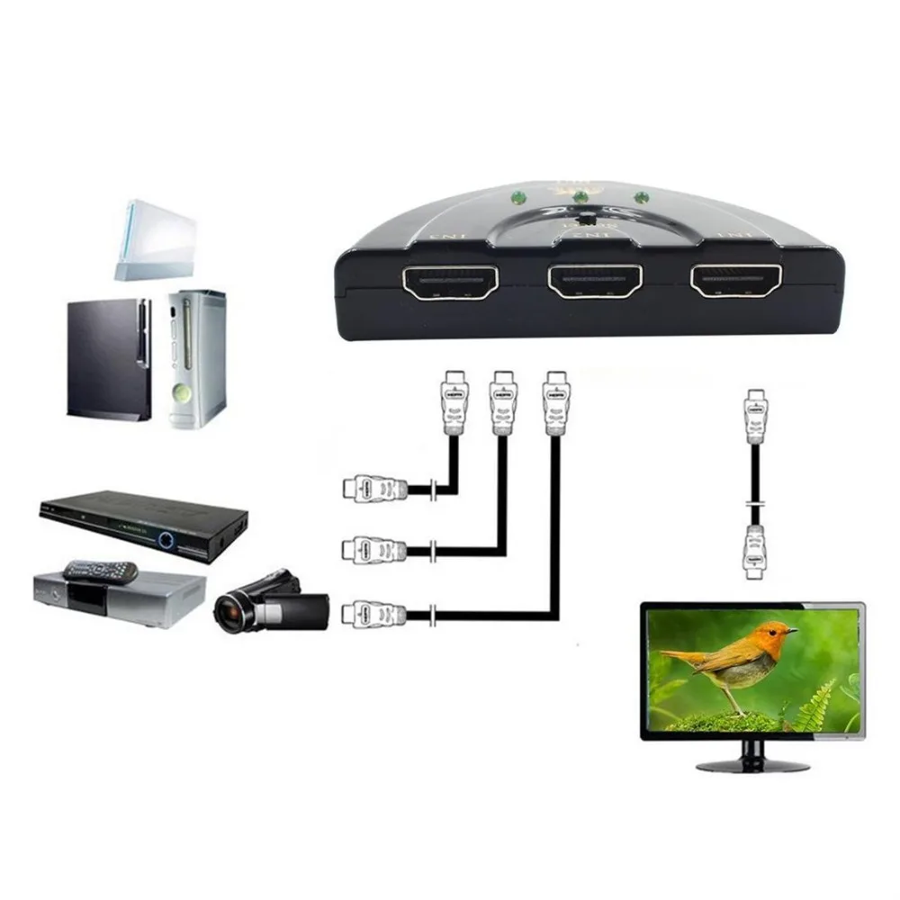3 К в 1 выход порты 4 к * 2 HDMI переключатель Splitter видео АВТО Switcher концентратор