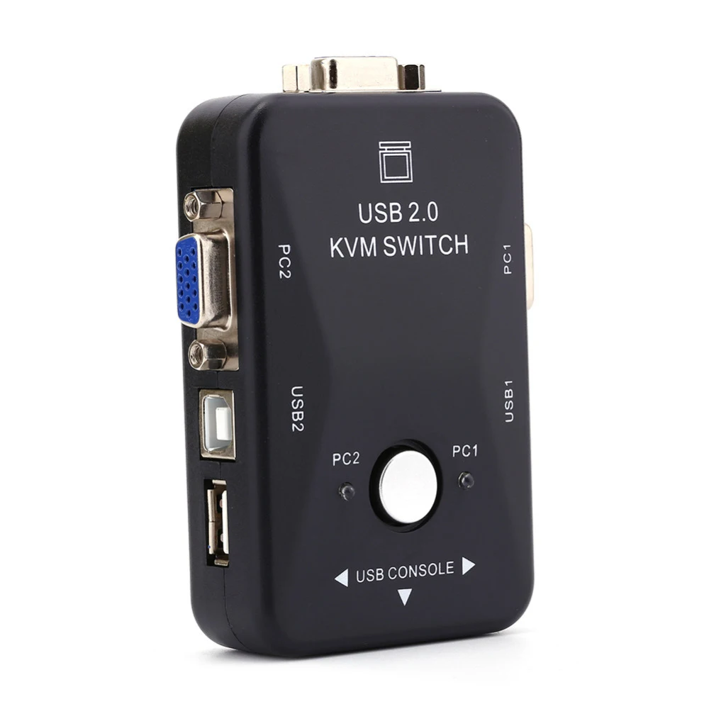 Colohas KVM переключатель 2 порта USB 2,0 VGA/SVGA разделитель 1920X1440 концентратор селектор адаптер для принтера клавиатура мышь монитор