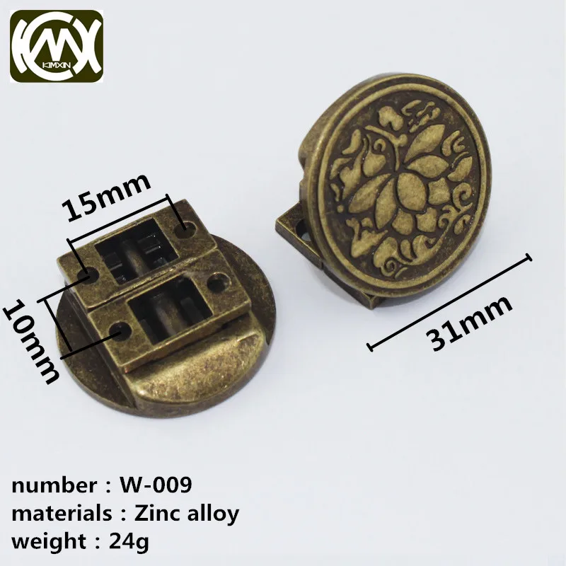 

KIMXIN Hardware factory High-grade wooden box lock Zinc alloy arch-lock Lotus die cast round lock Equipped with screw W-009