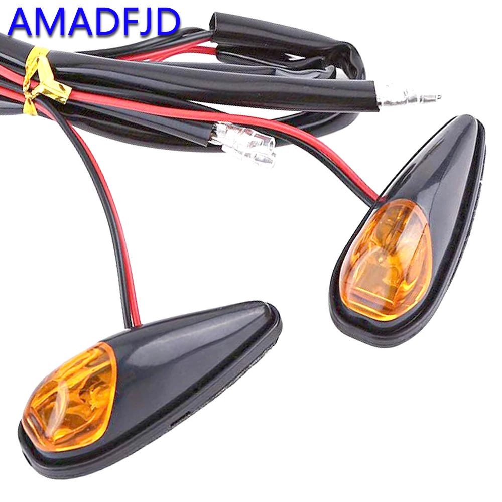 AMADFJD Universal Motorbike Indicator Lamp Turn Signal Motorcycle Led Stop Flasher Blinker Drl |