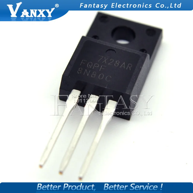 10 шт. FQPF8N80C TO-220F 8N80C 8N80-220 FQPF8N80 TO220 MOS полевой транзистор