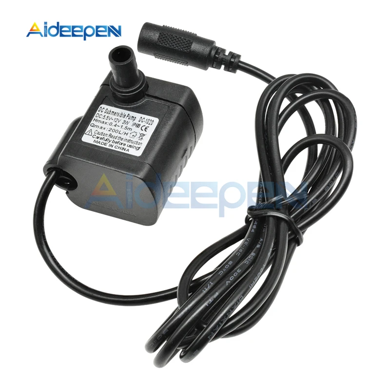 Погружной водяной насос DC 5 В 12 3 Вт 200 л/ч Micro USB водонепроницаемый для аквариума