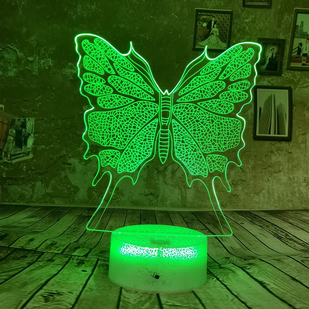 Прямая поставка красивый RGB Бабочка 3D светодиодный ночник цветной 7 видов цветов