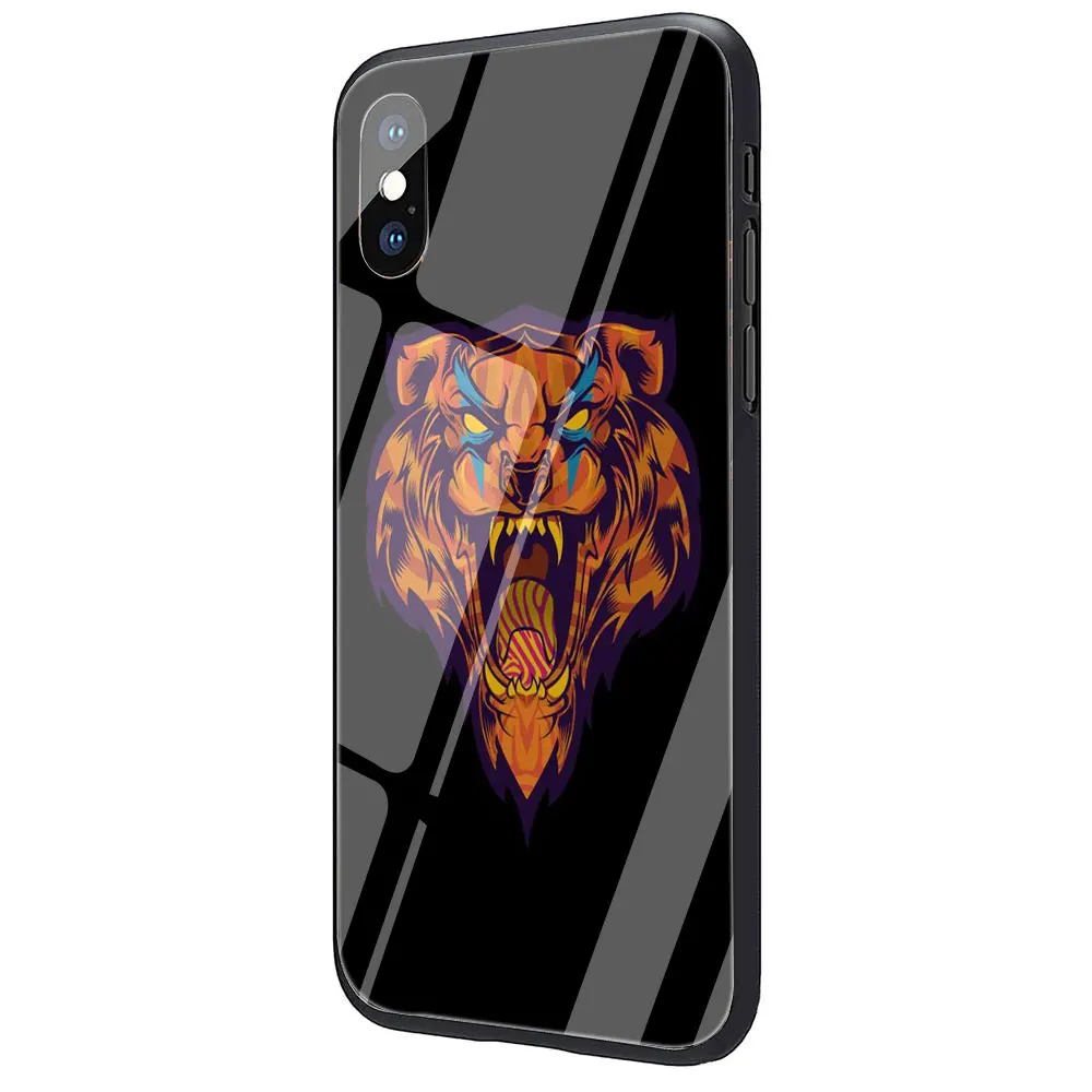 Модный чехол из закаленного стекла с дизайном льва Для iPhone 11 Pro 6 6S Plus 7 8 Plus X XS XR XS Max - Цвет: G5