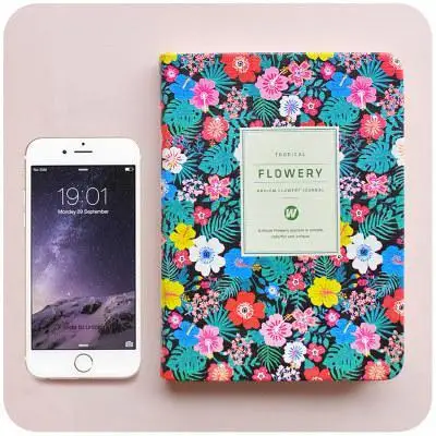 K& KBOOK корейский винтажный блокнот из искусственной кожи А5 А6, блокнот с изображением цветов сакуры, ежедневник, ежедневник, ежемесячный планировщик, Органайзер - Цвет: A5 Trocial Flower