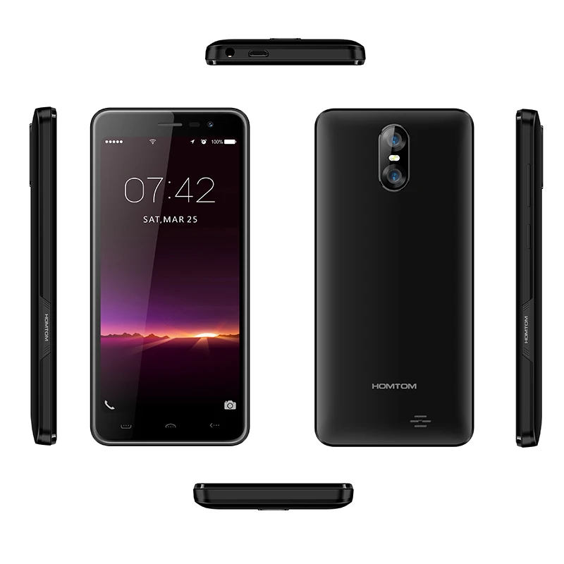 HOMTOM C13 смартфон с 5 дюймовым дисплеем четырёхъядерным процессором MT6580M ОЗУ 1 ГБ ПЗУ