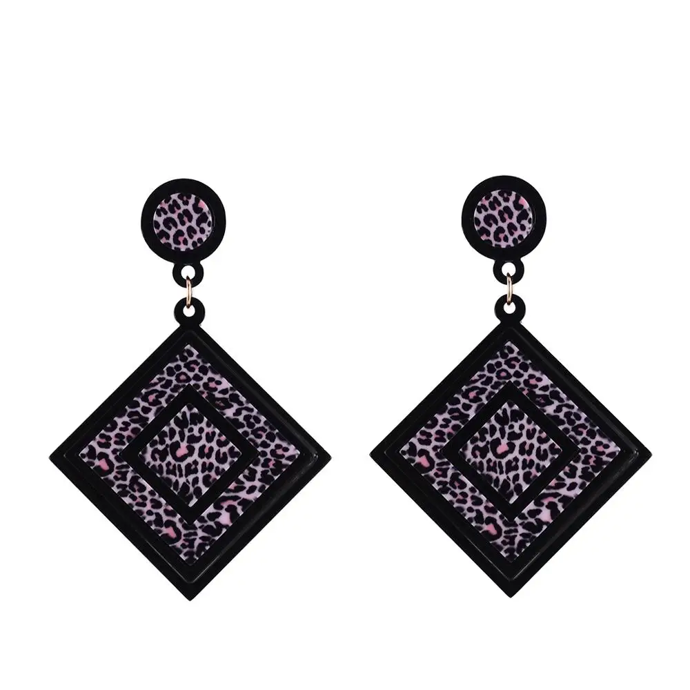 YULUCH модные 3 вида цветов Пластиковые леопардовые серьги-гвоздики для женщин