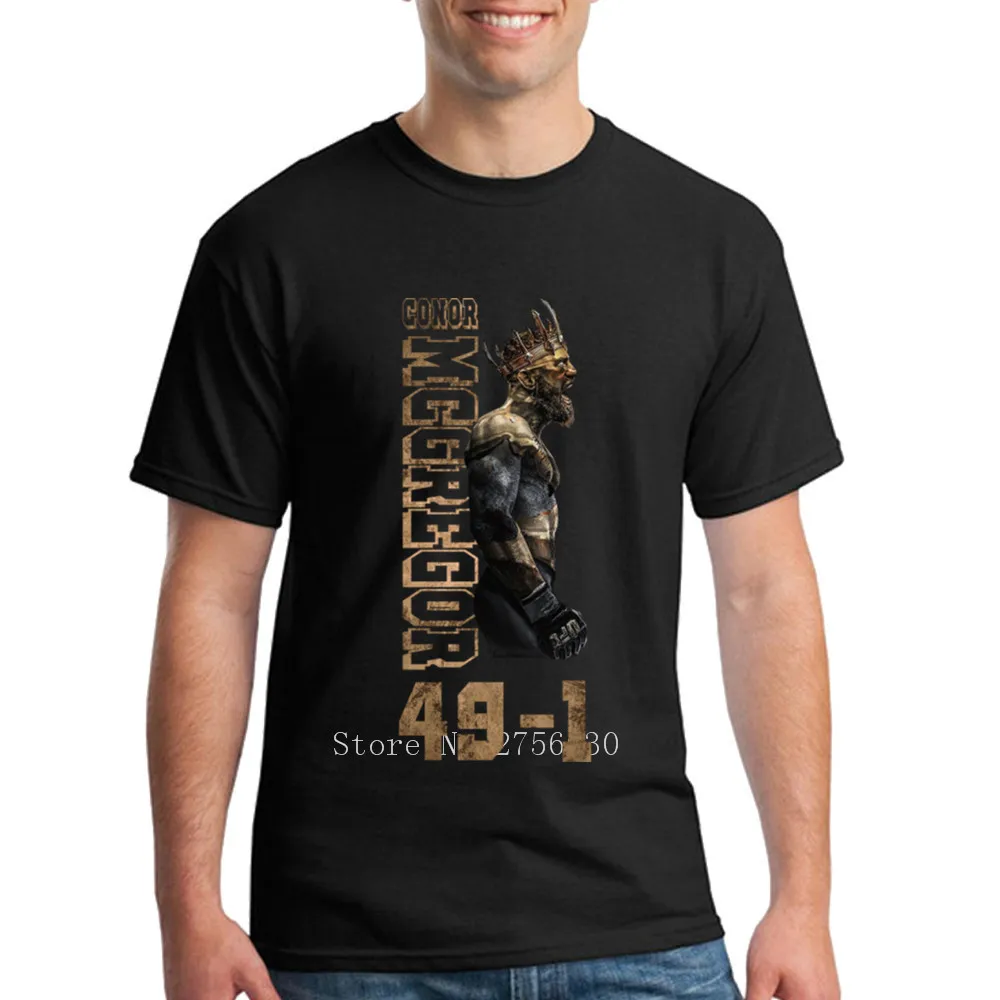 The King Of Conor McGregor 49 - 1 Mens Top Tees Men Printing On T Shirts Party Short Sleeve Father's Day 3XL | Мужская одежда