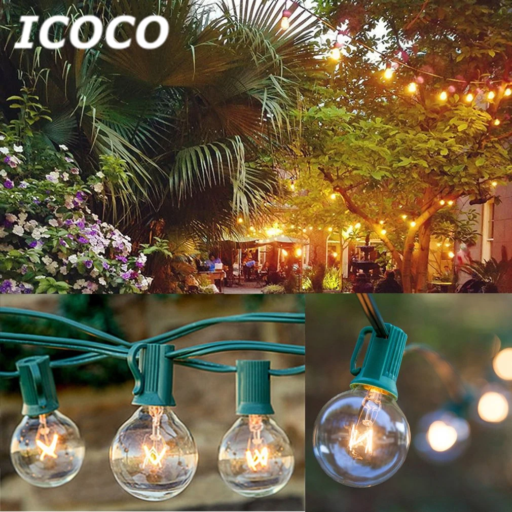 Icoco Высокое качество 25 футов в форме лампочки светодиодов Фея свет шнура